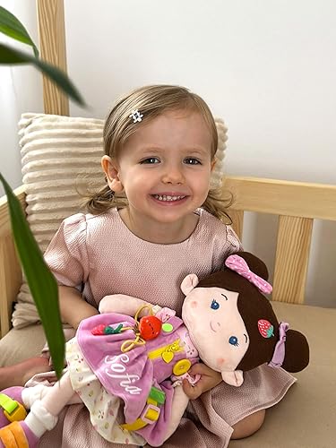 Miniatura 3 de LeyaDoll Muñeca de bebé suave educativa (40.6 cm), muñeca sensorial de aprendizaje para niños pequeños, juguetes Montessori para niñas de 2 años,