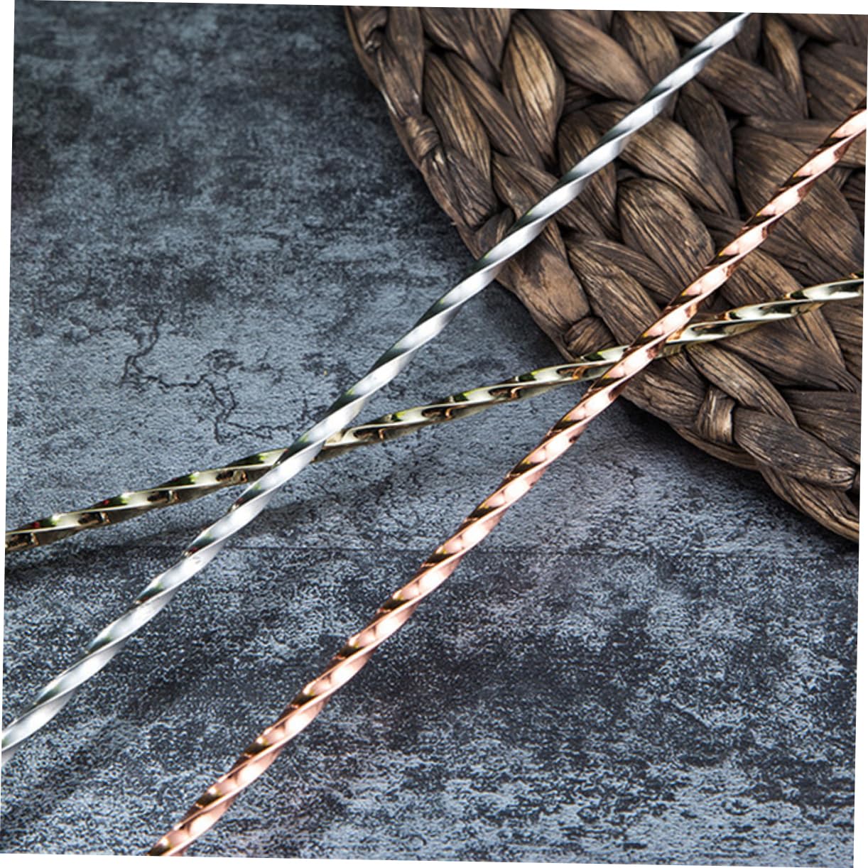 COLLBATH Stainless Steel Bar Spoon Mixing Rod Long Handle Stirring Spoons for Bar Home Anti-static