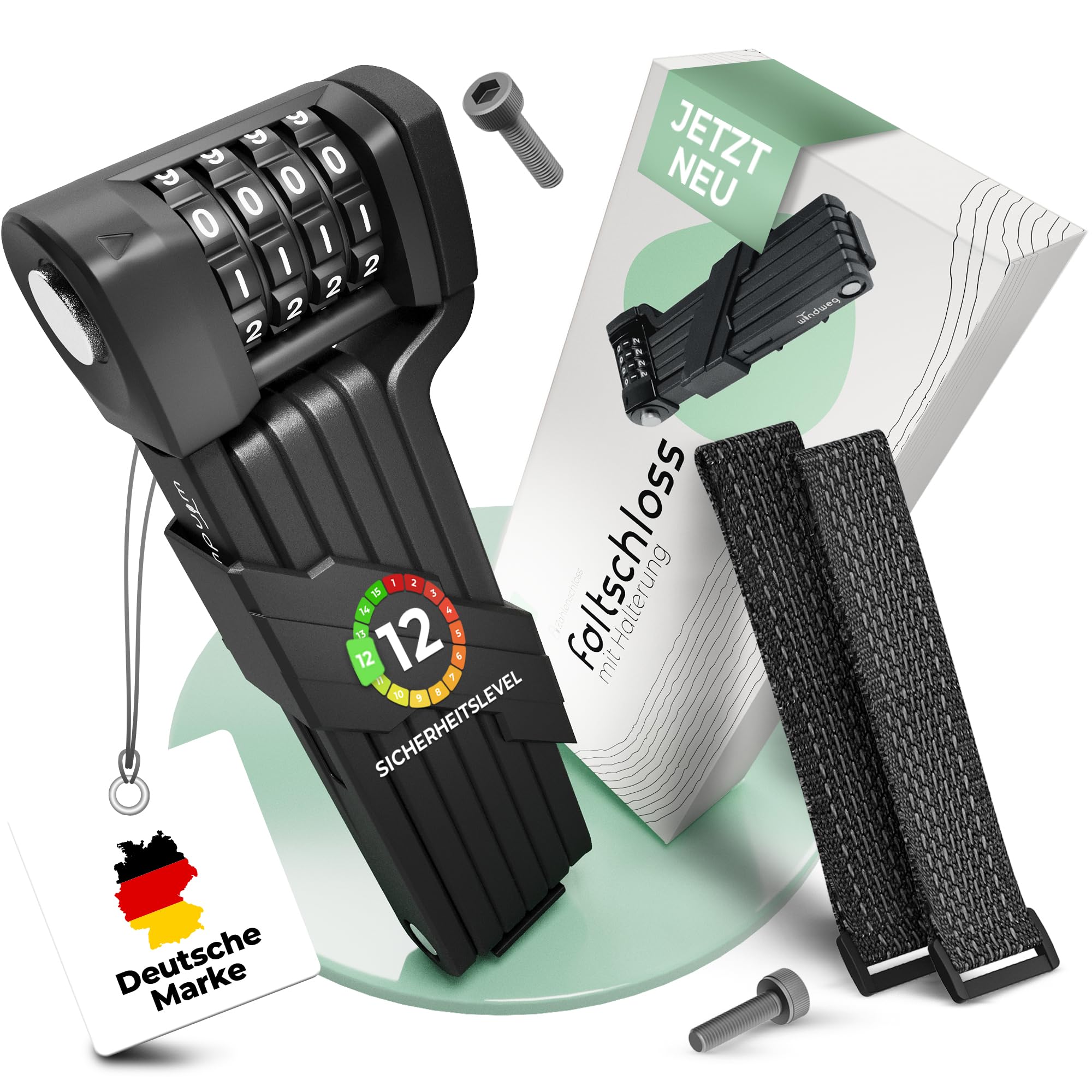 Faltschloss Fahrrad Diebstahlsicher [90cm] - Fahrradschloss hohe Sicherheit mit Halterung - Fahrradschloss Zahlenschloss, Fahrrad Schloss Faltschloss, bike lock, ebike, sh, Zahlencode