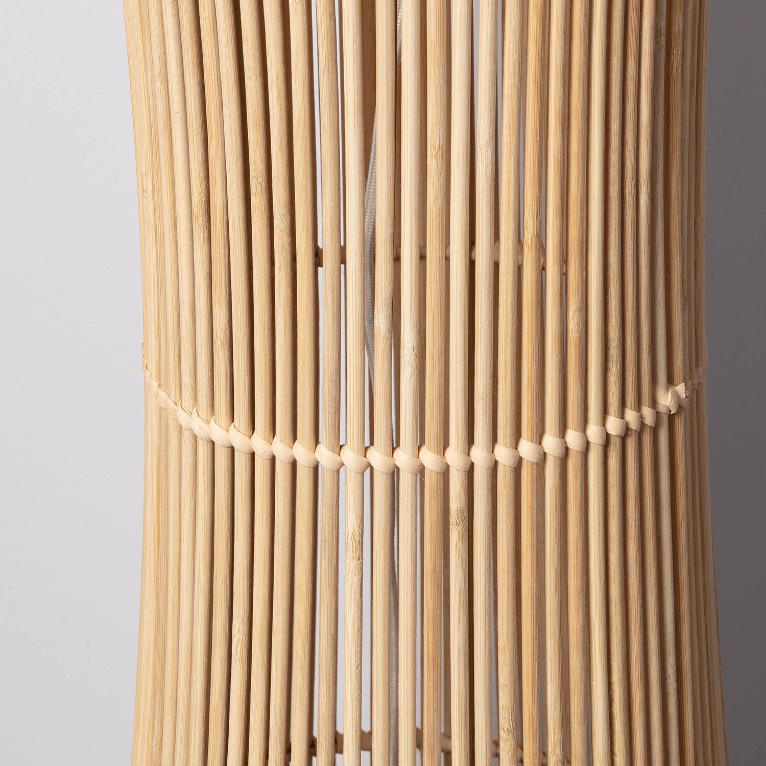 LEDKIA LIGHTING - Lámpara de Pie Marady | Diseño Mediterráneo y Natural | Compatible con Bombillas LED E27 | Para Salón; Dormitorio y Más | 1180 mm Alto; Natural; Bambú
