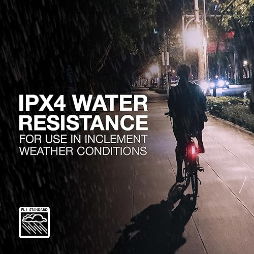 Miniatura 7 de Energizer Luz recargable X400 para bicicleta, IPX4 resistente al agua, diseño compacto y ligero, luz de clip frontal y luz LED trasera para