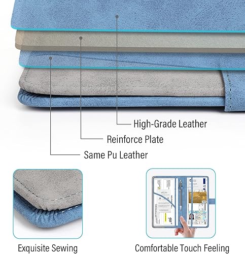 Miniatura 24 de foryou Soporte para registro de automóvil y seguro con cierre magnético, guantera de vehículo para documentos, organizador de papeleo