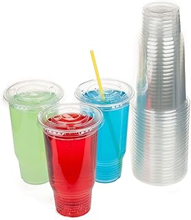Cup series, 32oz Clear Plastic cups with Flid lids with X hole 25sets