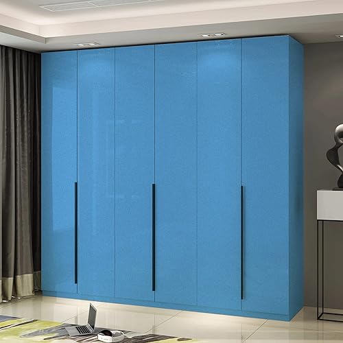 Miniatura 3 de WADILE Papel tapiz adhesivo brillante, resistente al agua, de color sólido, autoadhesivo, brillante, extraíble, para gabinetes (azul cielo, 15.7 x