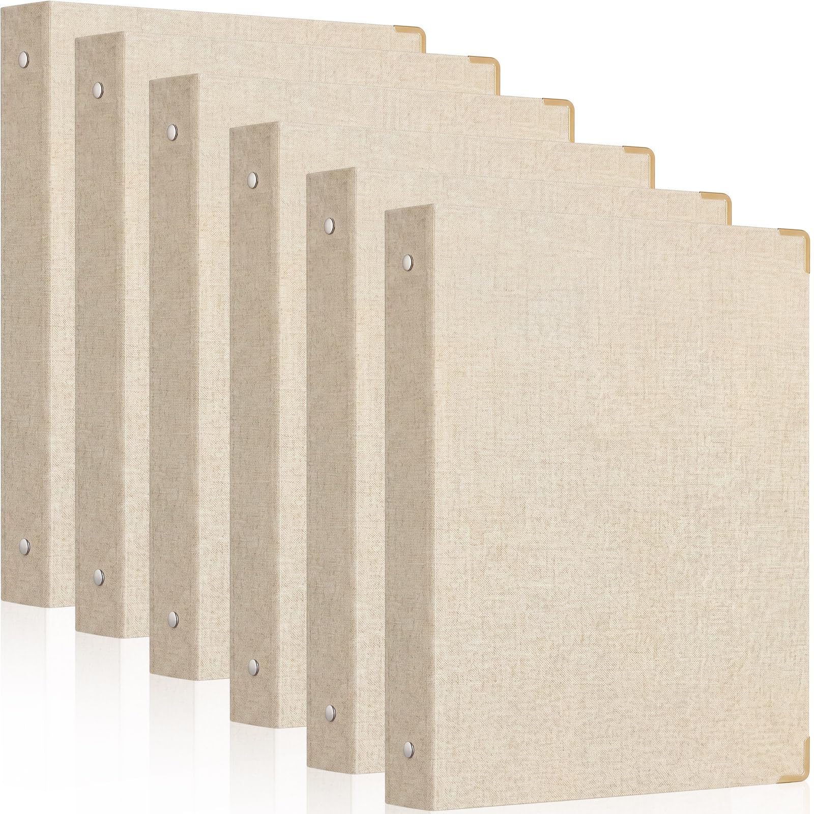 Fulmoon 6 Pcs Aesthetic 3 Ring Binders with Linen Cover 1 Inch Round Rings Binder with Inner Pocket 8.5 x 11 Binder Fits Letter Sized Durable for School Office and HomeDark Gray product thumbnail 2