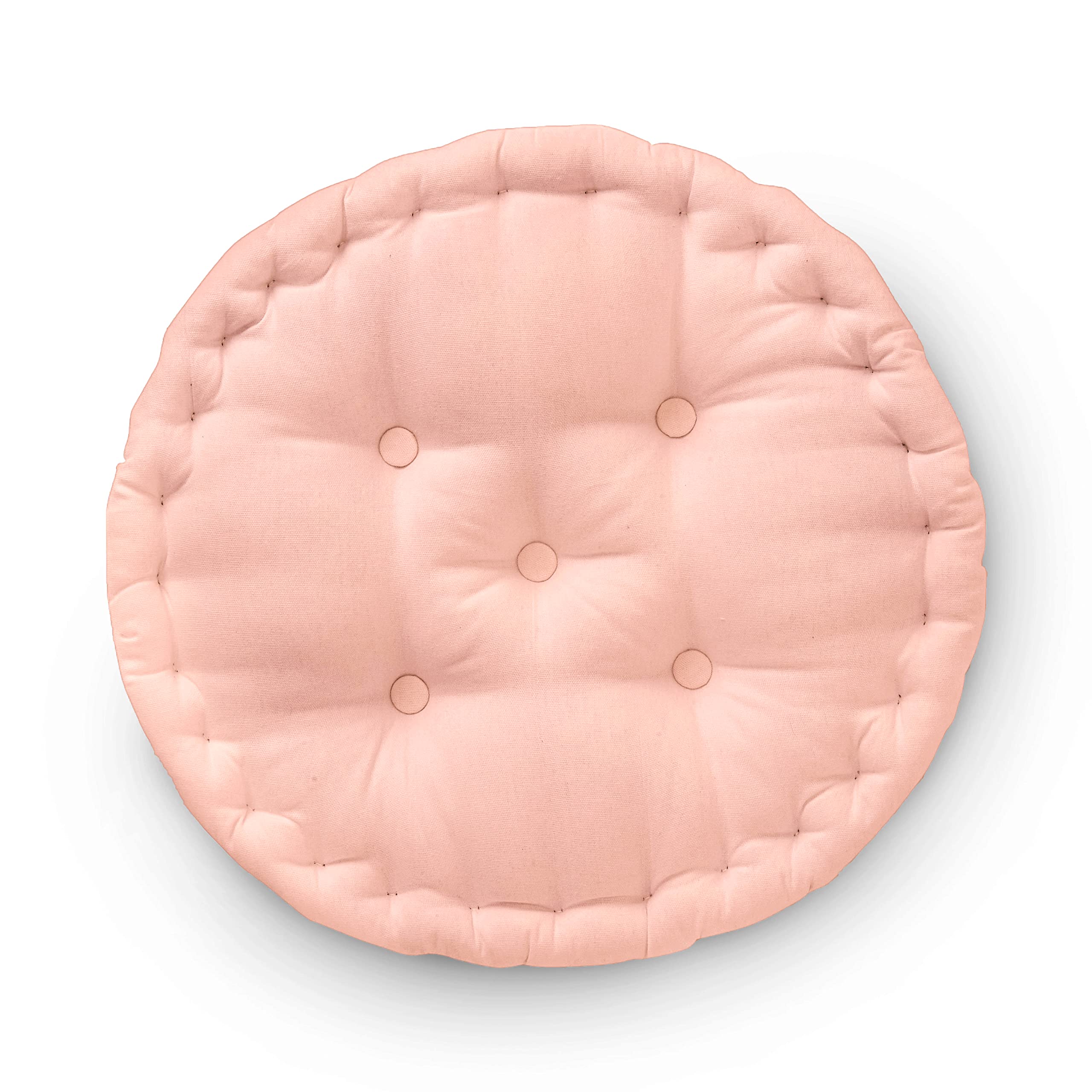 Encasa XO Round Floor Cushions 40x40x8 cm - Powder Pink - Solid Dyed Canvas with Micro-Fiber Filling, Large Size for Seating, Meditation, Pooja, Guests at Home, Living Room, Bedroom, Outdoor (B07MC7N7JN) Amazon Price History, Amazon Price Tracker
