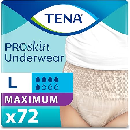 Amazon.com: TENA ProSkin Incontinence Ropa interior para mujer, máxima  absorción, grande, 72 unidades (4 paquetes de 18)