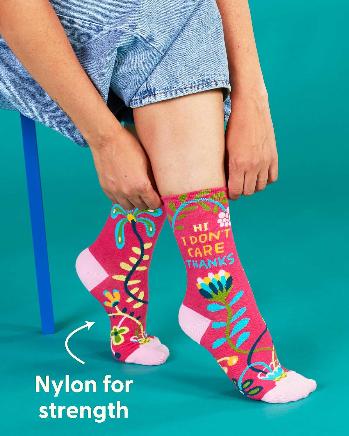 Blue Q Women's Funny Novelty Crazy Crew Socks with Sayings