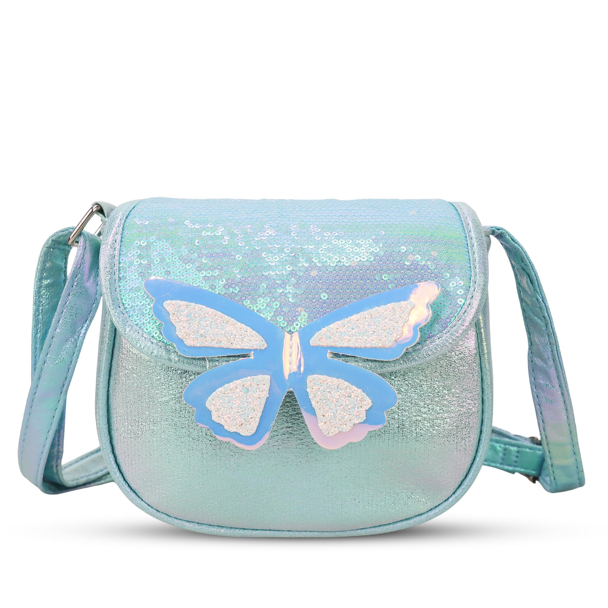 Holographic Laser Butterfly Crossbody Bag Sequins Purse Cute Shoulder Bag Coin Purse Handbag Cute Tote Girl Messenger Girl Child Tote Wallet Flash kids Crossbody Bag(Multi Colour Butterfly)-image-24