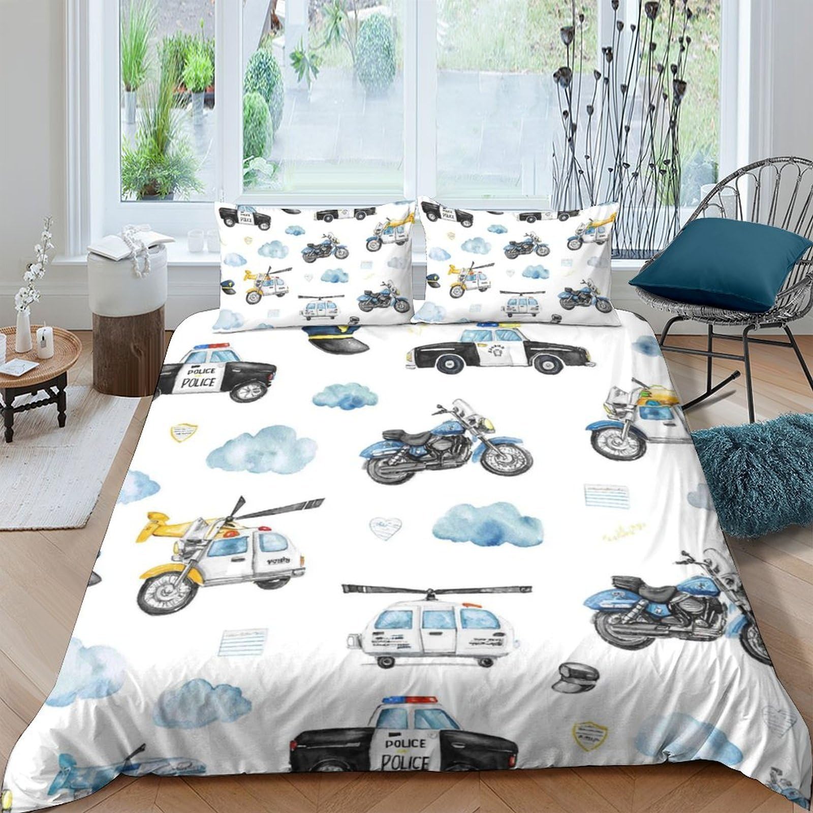 Housse de couette police respirante au toucher ultra doux pour toutes saisons