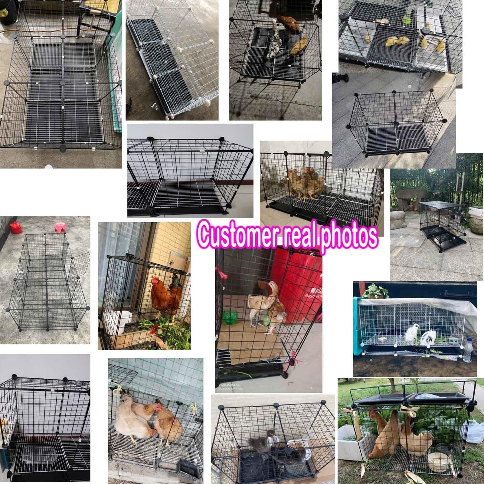 KleintierkäFig Geflügelkäfig Metall-Hühnerställe, Haustier-Laufstall, DIY-Kleintierkäfig Für Hasen/Nager/ Chinchilla/Kaninchen/Katzen/Frettchen/Huhn/Ente/Gans ( Color : A-cage , Size : 75*75*58CM )