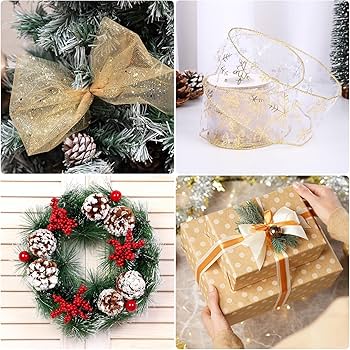 Christmas tree ribbon 4 inch Clearance