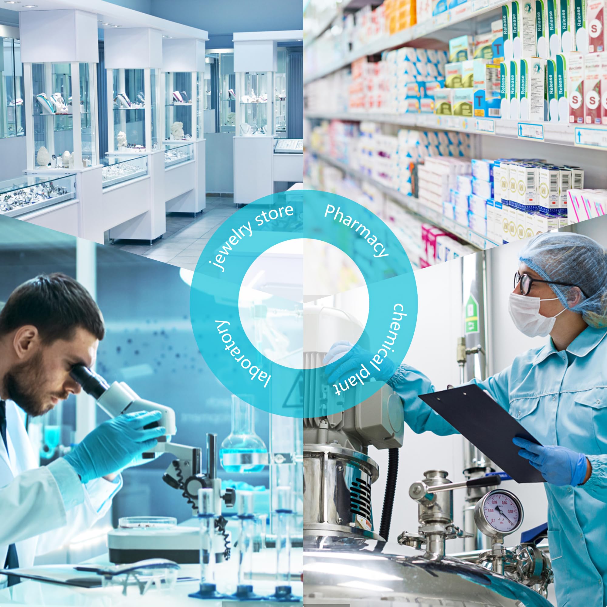 Bilancia da laboratorio 2 kg x 0,01 g, precisione – Bilancia analitica da laboratorio ad alta precisione con conversione di 11 unità, piedini regolabili, allarme di sovraccarico bolle di livello