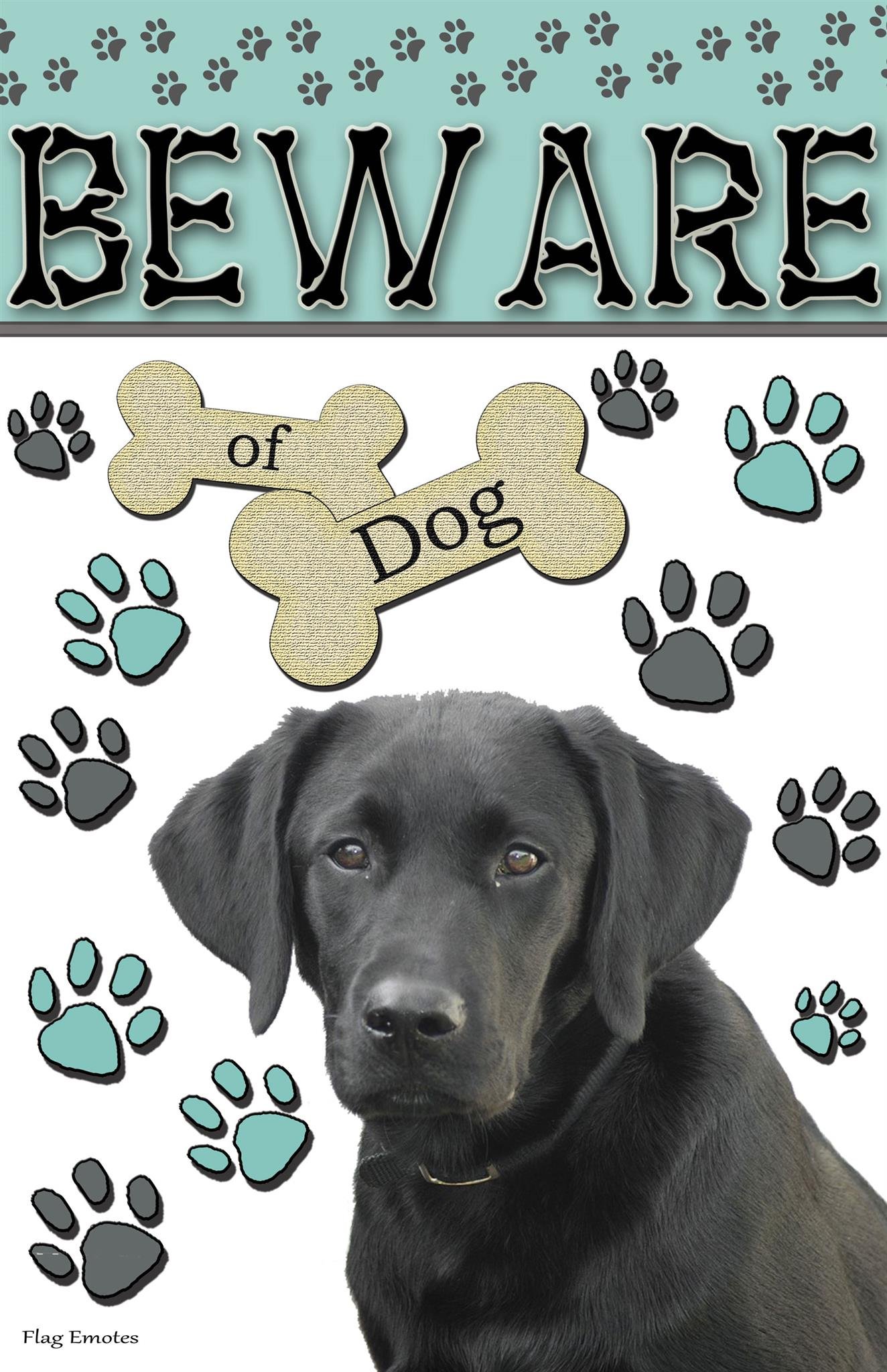 Beware Of Dog Black Lab Funny Double Sided Garden Flag Emotes Yard Banner