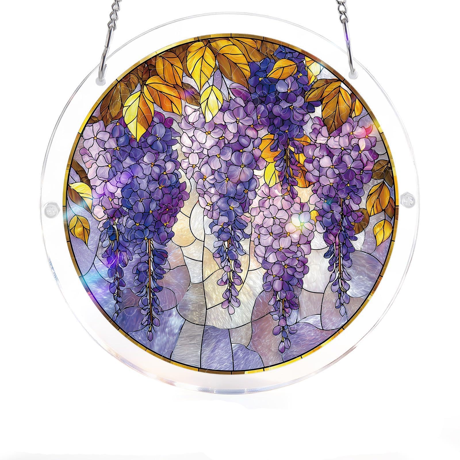 Acrylic Puzzles Suncatcher Window Hanging, 7.4 Inch DIY Suncatcher Kits for Doors Garden, Stained Glass Acrylics Sun Catcher Puzzle for Women & Men Birthday Home Decor (#04) โ image 1