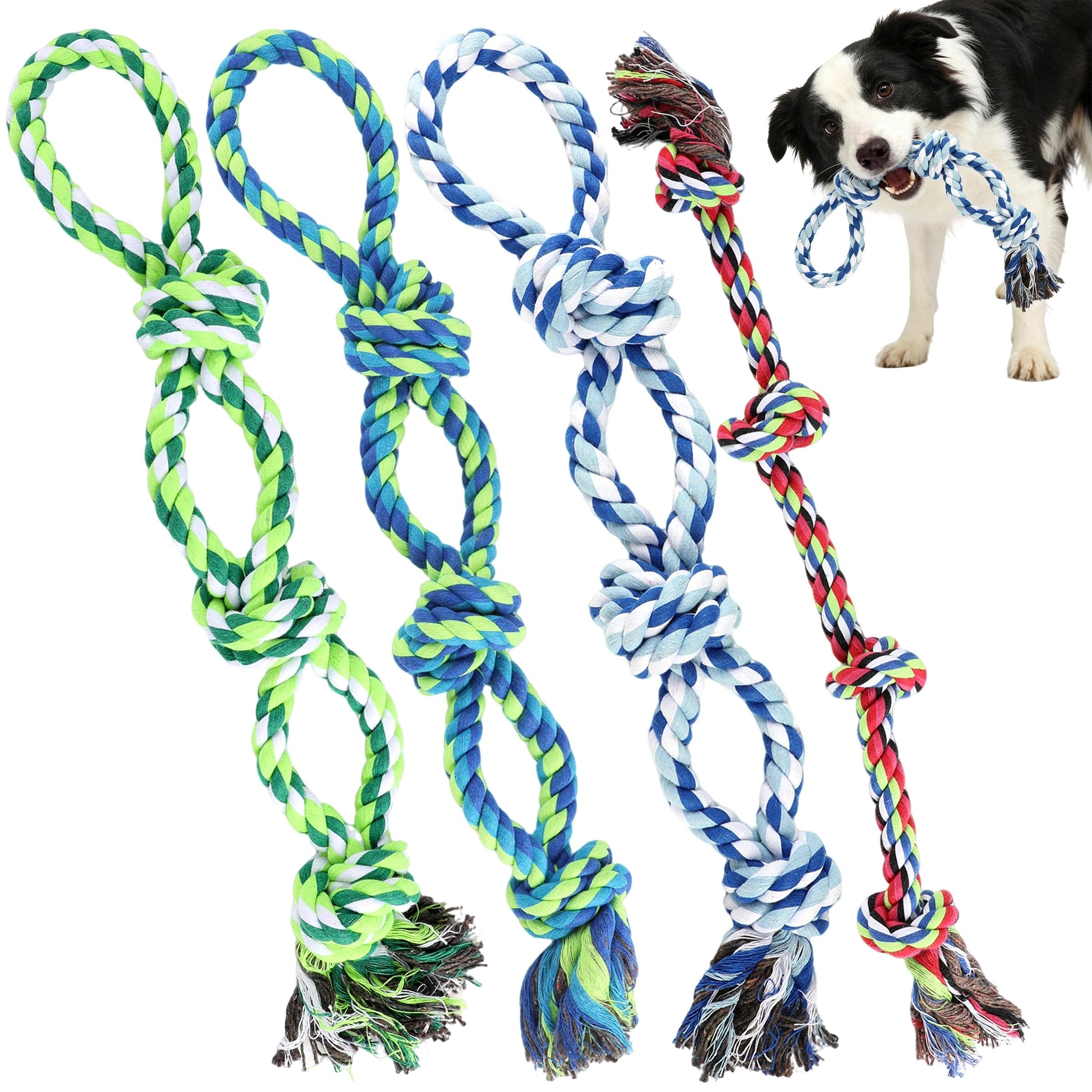 LUKDNEEY Dog Rope Toys for Large Medium Dogs, Tough Dog Chew Toys for Aggressive Chewers, Cotton Dog Tug of War Toy for Teething, Cleaning, Training