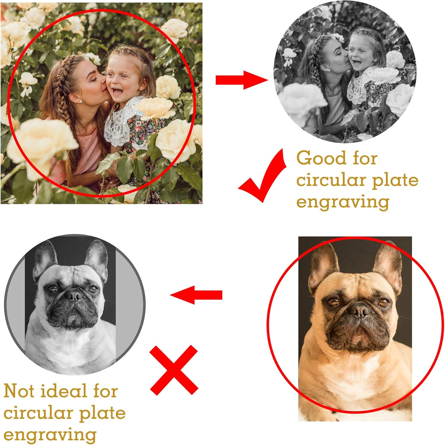 Personalized Photo Message Engraving Custom Dangle Flower Frame Bead F/European Charm Bracelet