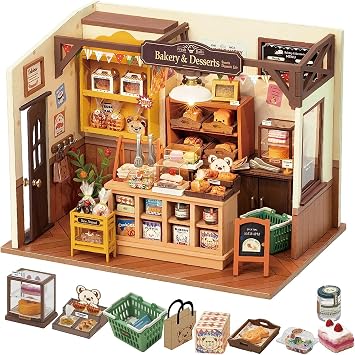 ROBOTIME Becka's Baking House DIY Miniature House Kit for Adults