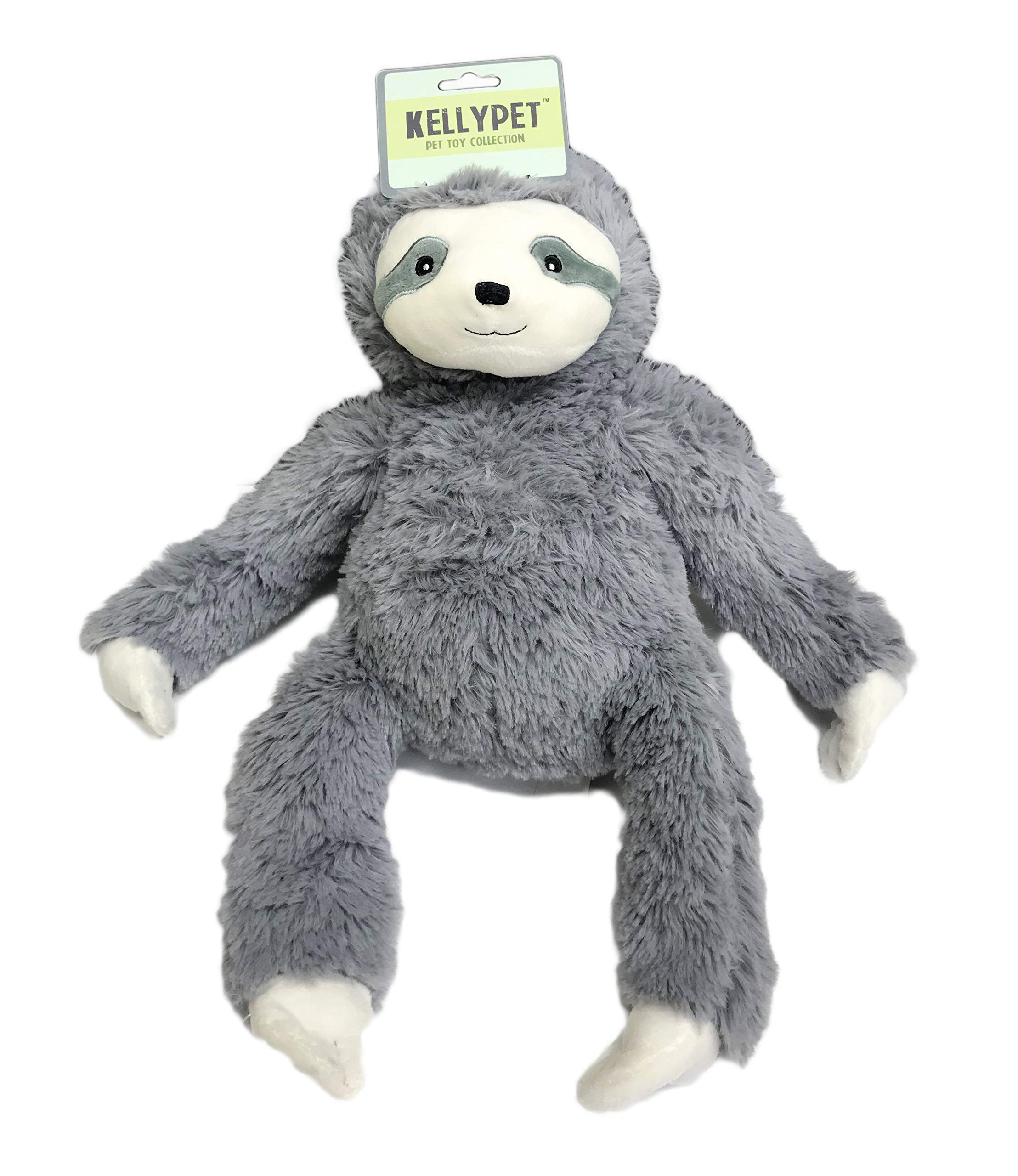 Cute Grey Plush Sloth with Squeaker Dog 