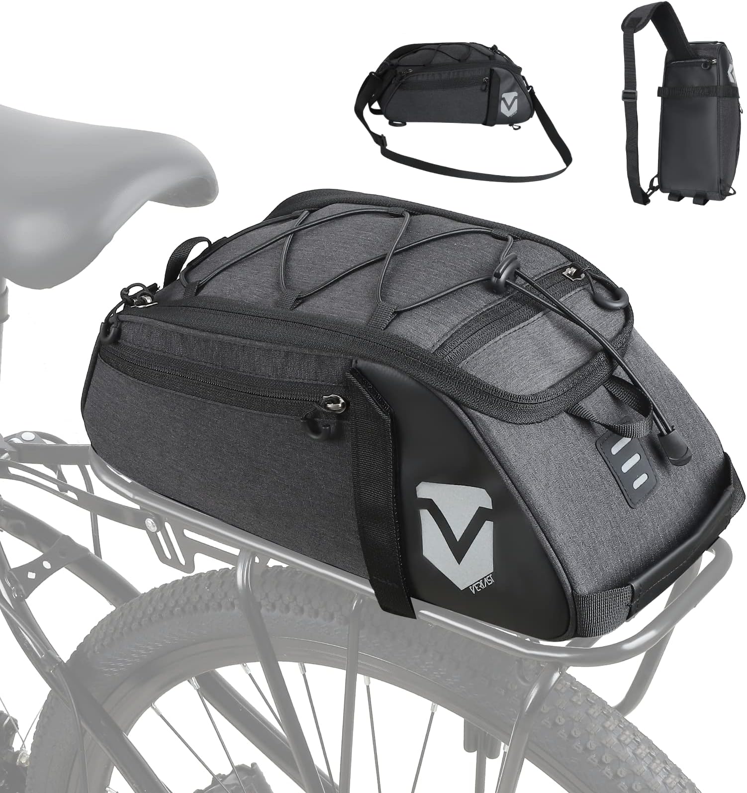 VERTASTMultifunction Bicycle Sport Outdoor Rear Seat Trunk Bag Back Shoulder Handbag, Black2