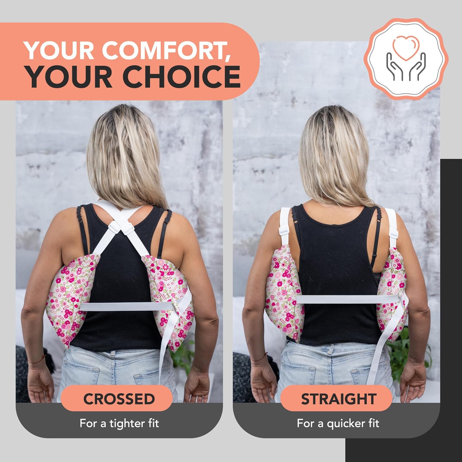 W&F HOME Mastectomy Pillow, Mastectomy Recovery Supplies, Post Mastectomy’s Must Haves, Breast Reduction Recovery Supplies, Open Heart Surgery Pillows, Breast Pillows for Sleeping - Pink Flower