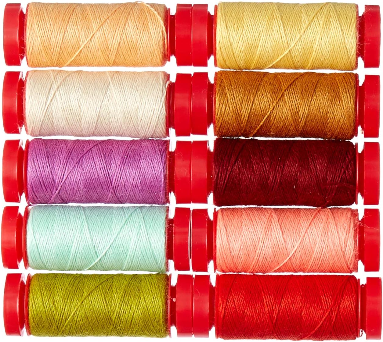 Aurifil Fig Tree and Co Farmhouse Wools Thread Kit 10 Small Spools 12 Weight JF12FW10