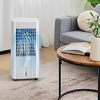 Vista 2 de PETSITE Enfriador de aire evaporativo, ventilador de refrigeración portátil con control remoto, 3 modos de viento, 3 velocidades de viento