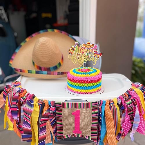 Miniatura 7 de 1 paquete de decoración de pastel de fiesta de cumpleaños para guitarra, cactus y burro, palillos de pimienta para fiesta mexicana, baby shower,