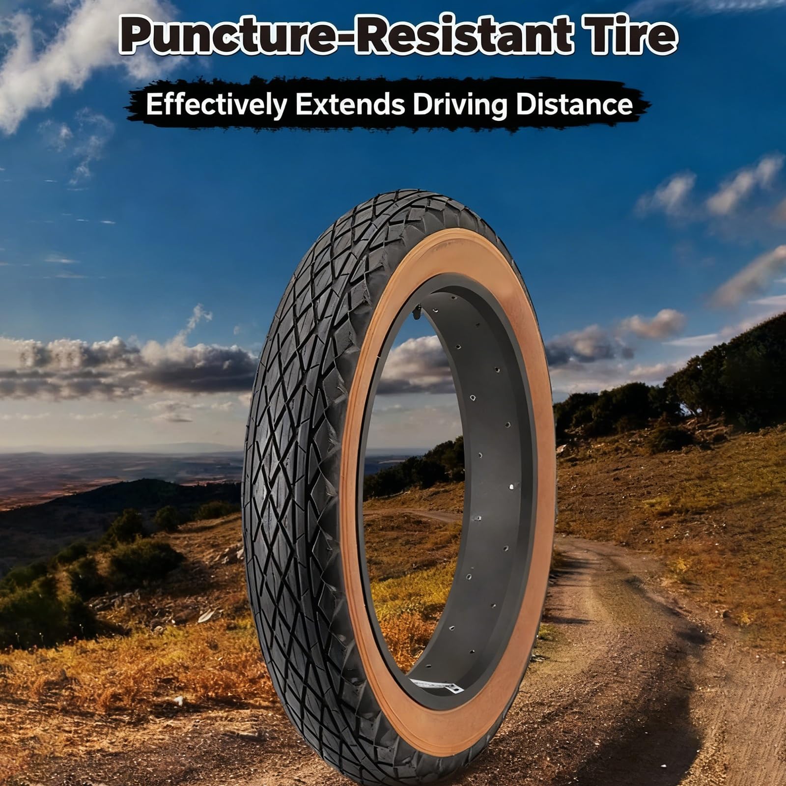 20x4.0 Opona, 60 TPI, 20 PSI / 140 KPA, Odporna na Przebicia do Terenu, dla E-Bike, Fat Bike, Rower Górski, Motosanie, Trójkołowiec Plażowy, Wzmocniona Ściana Boczna(Tire)