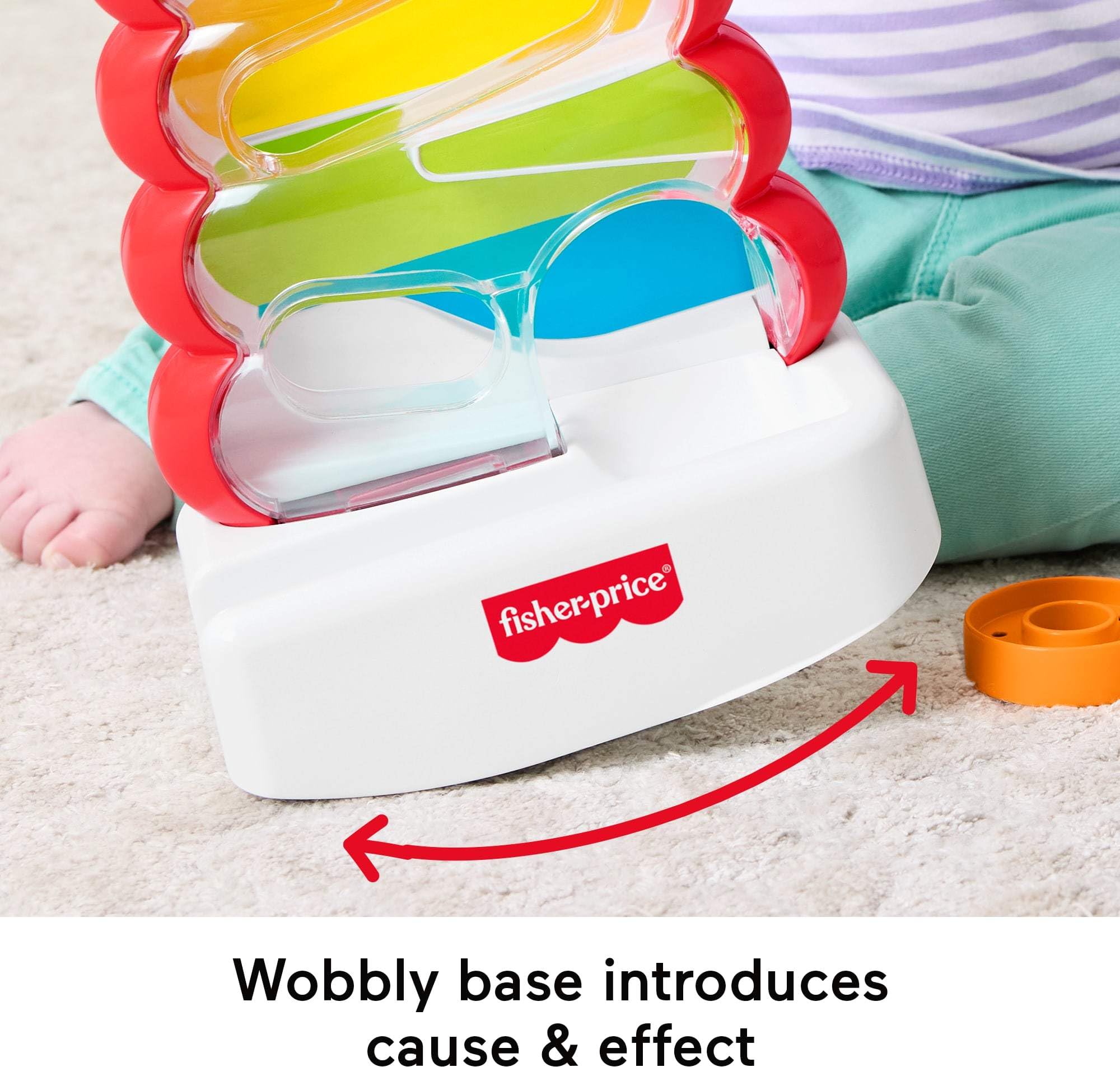 Fisher-Price Baby & Toddler Toy Drop Through Rock-a-Stack, Coin Drop Activity for Developmental Play Infants Ages 9+ Months