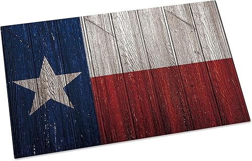 Miniatura 2 de Tapete de bienvenida con bandera del estado de Texas, estrella blanca, antideslizante, para interiores, alfombra de baño, color azul y rojo,