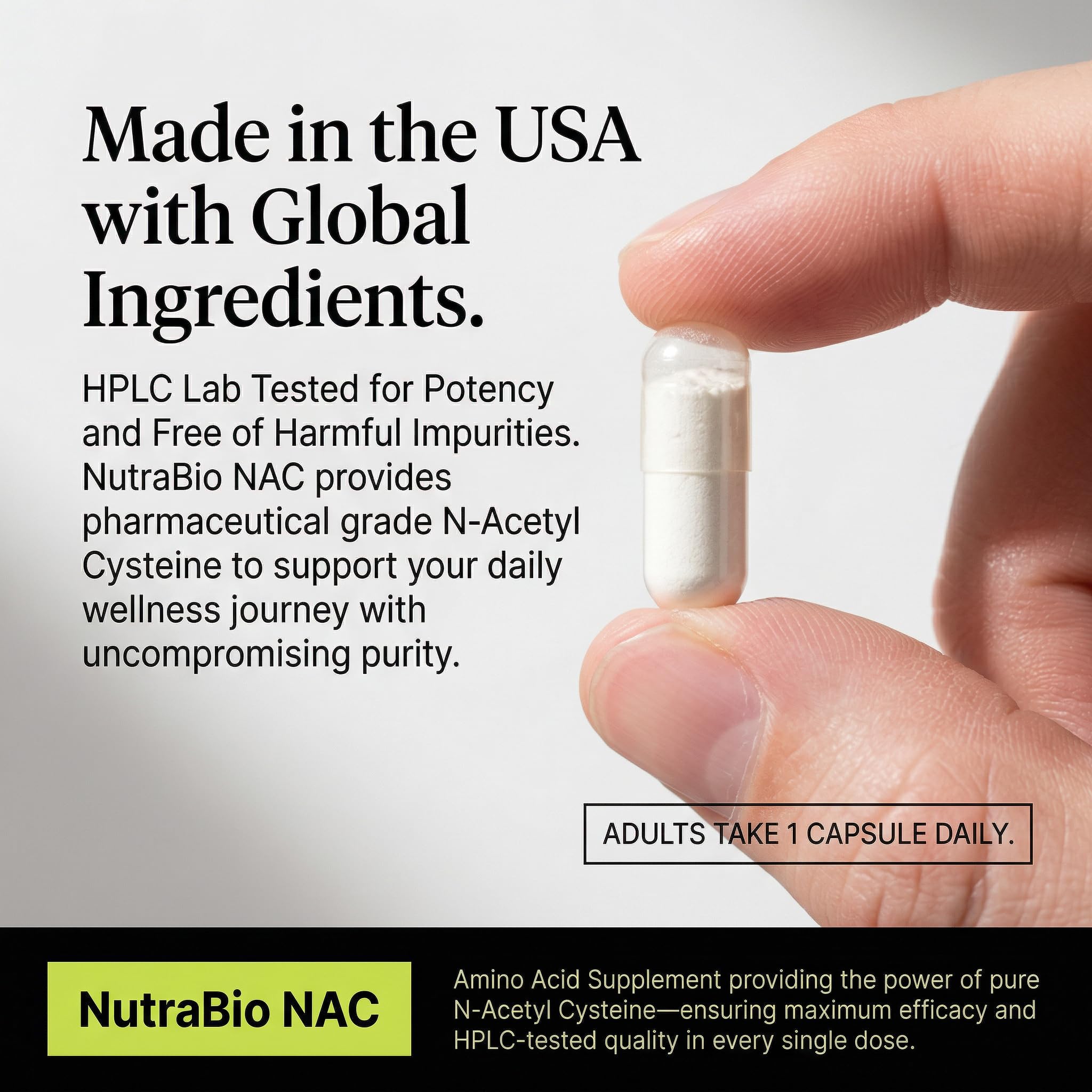 NutraBio N-Acetyl Cysteine Supplement (NAC) - 90 Capsules, 600mg Each - Powerful Anti-Oxidant - Immune Support - Boost Glutathione — Amazon image 3
