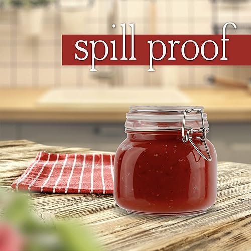 Miniatura 5 de Galashield Tarros de vidrio con tapas herméticas, frascos de almacenamiento de alimentos, recipientes a prueba de fugas con sello de preservación