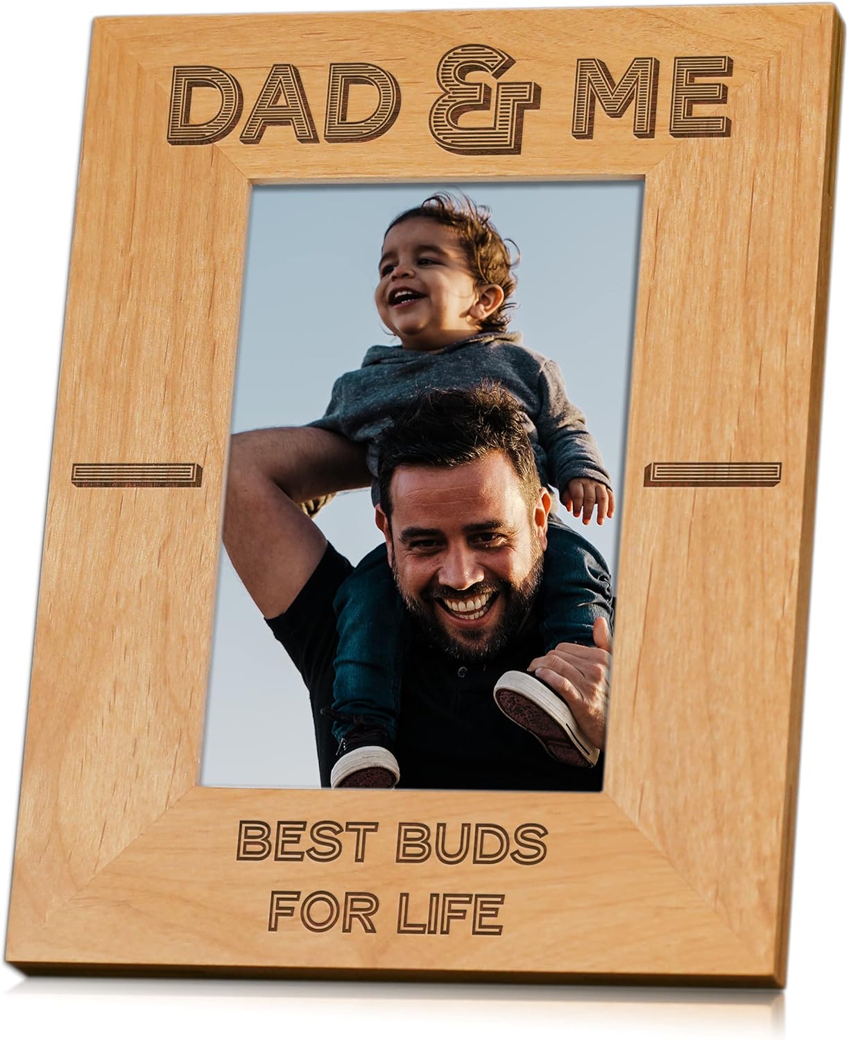 Dad and Me Appreciation Handmade Picture Frame (4x6 Landscape, Blossom White)
