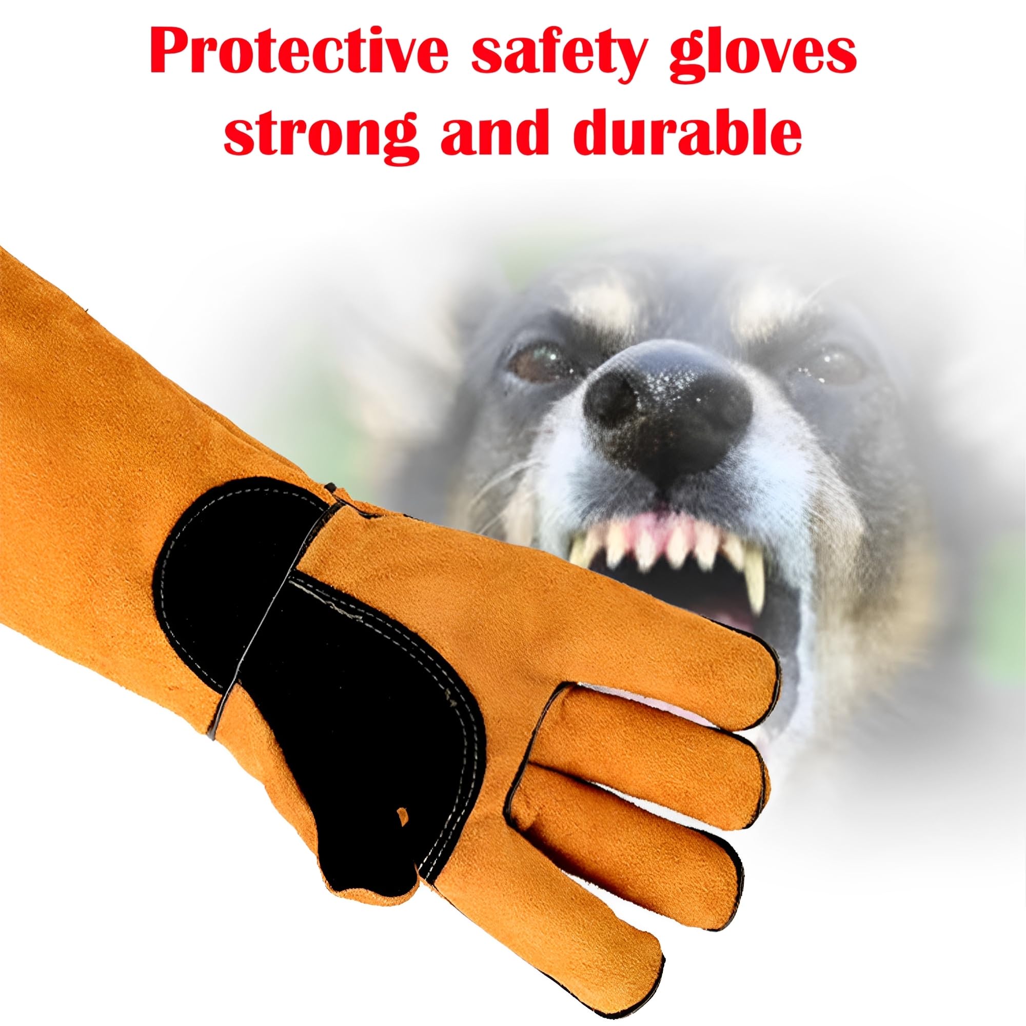 MZSX Animal Handling Gloves Bite Proof, 45CM Durable Bite Resistant Gloves for Bathing Bite Proof Durable Anti-Bite Gloves - Image 2