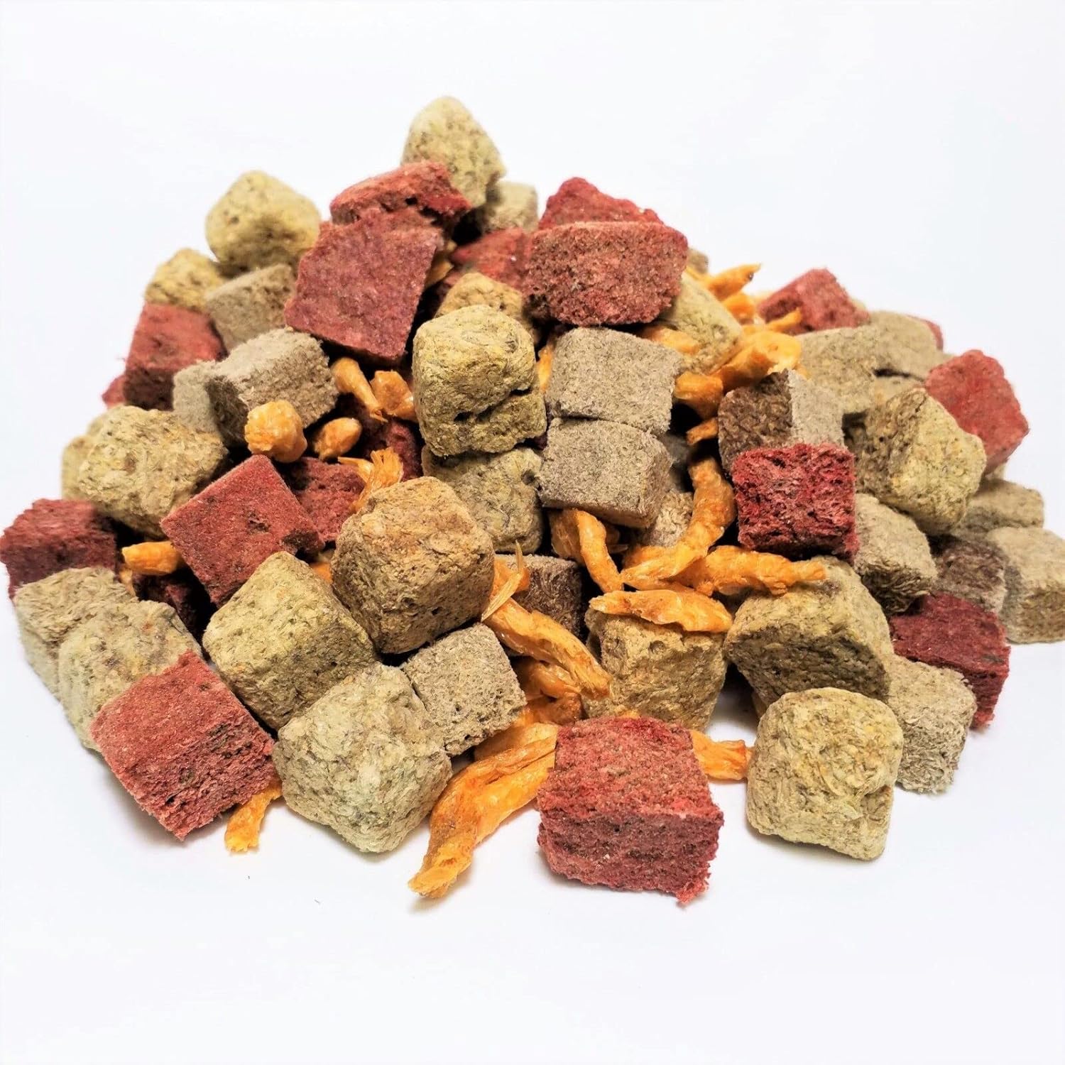 Aquatic Foods Inc. Gourmet Blend of Freeze Dried Cubes of Tubifex Worms, Brine Shrimp, Beef Heart Mix with Krill for All Tropical Fish and All Koi & Pond Fish. GB-680-1-lb