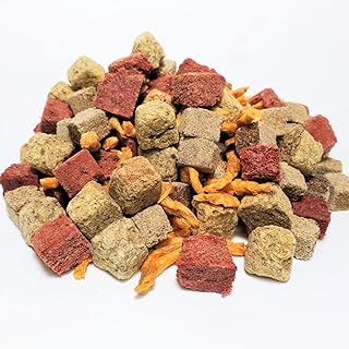 Aquatic Foods Inc. Gourmet Blend of Freeze Dried Cubes of Tubifex Worms, Brine Shrimp, Beef Heart Mix with Krill for All Tropical Fish and All Koi & Pond Fish. GB-680-1/4-lb