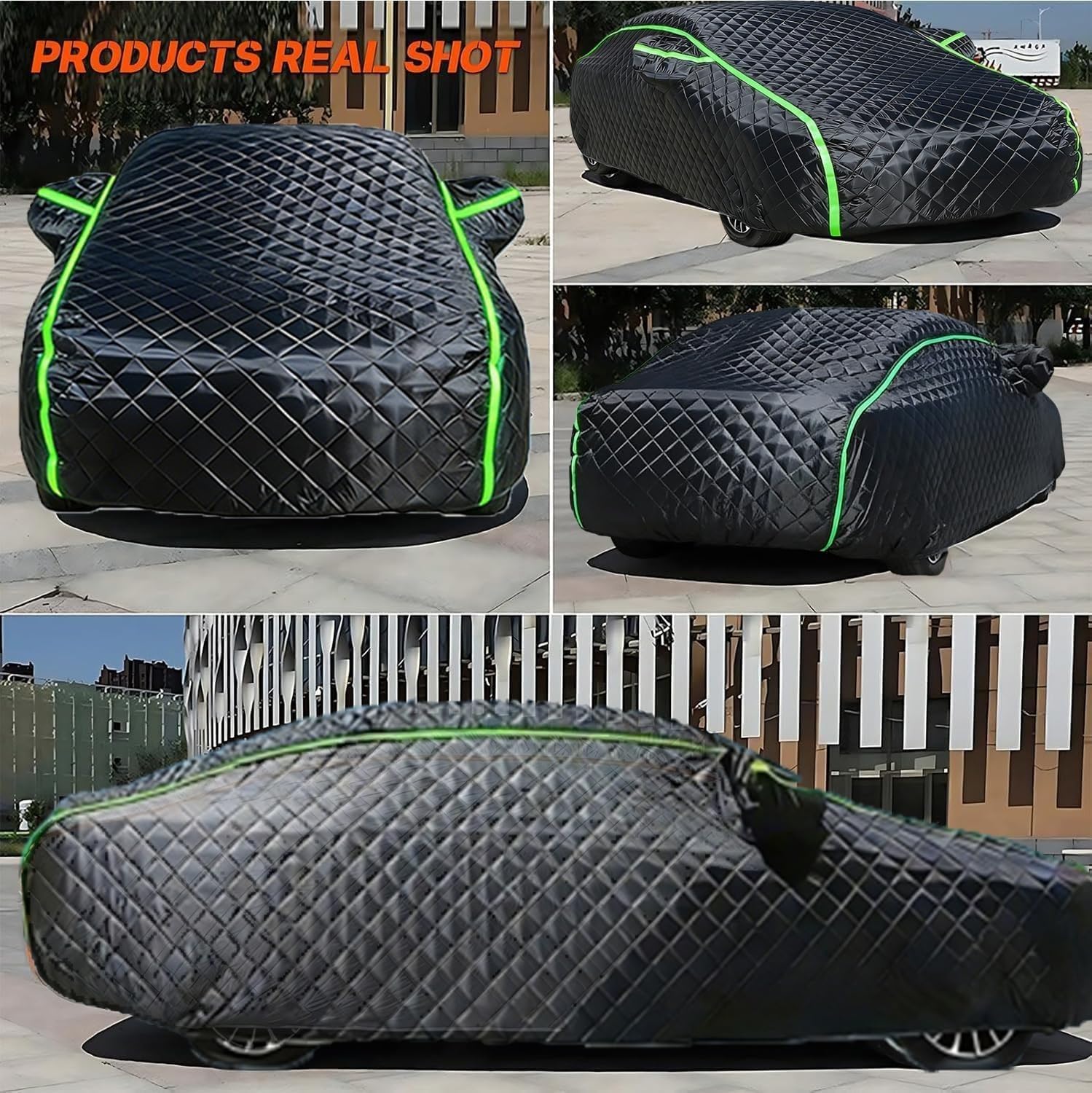 Funda Coche Antigranizo para Jeep Compass | Bloqueo UV Transpirable Funda Coche Anti-Granizo Oxford con Cuerdas Antiviento, Antiarayazos Anti-Polvo Nieve Impermeable