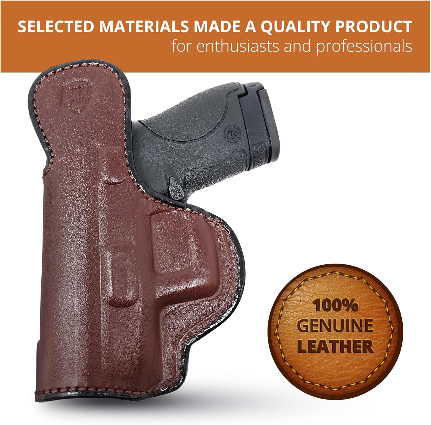 Genuine Leather Iwb Holster for S&W Shield Pistol - Tactical Handgun Iwb Leather Holster S&W Shield - Comfortable Appendix Everyday Carry - Maxx Carry Holsters