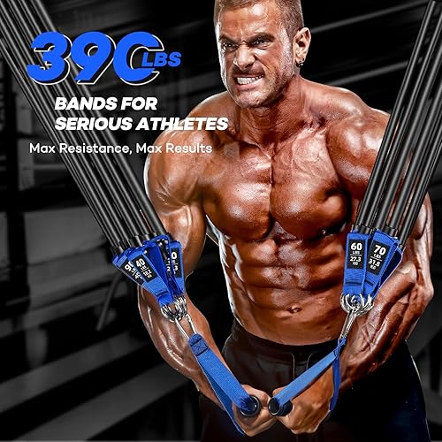 Miniatura 10 de Bandas de resistencia pesadas para entrenamiento, bandas de resistencia NITEEN con asas, bandas de ejercicio de peso para hombres y mujeres, bandas