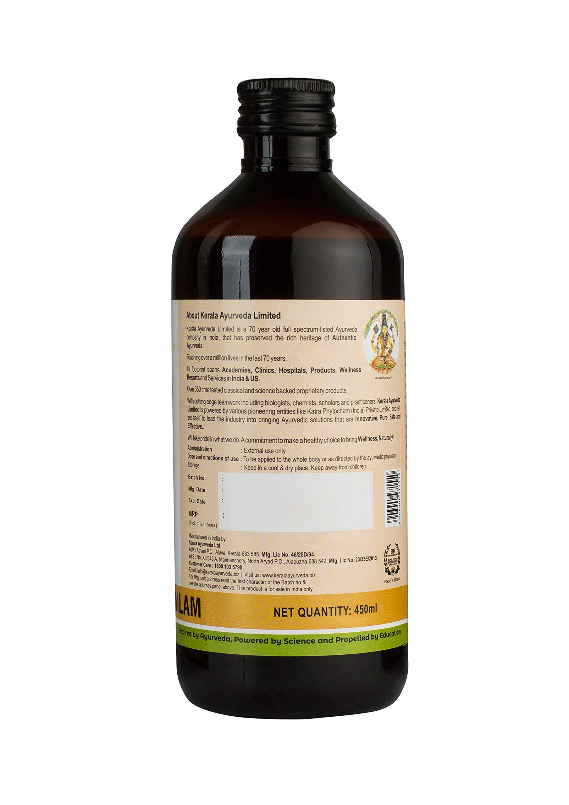 Buy Kerala Ayurveda Kottamchukkadi Thailam 450 ML For Tennis Elbow