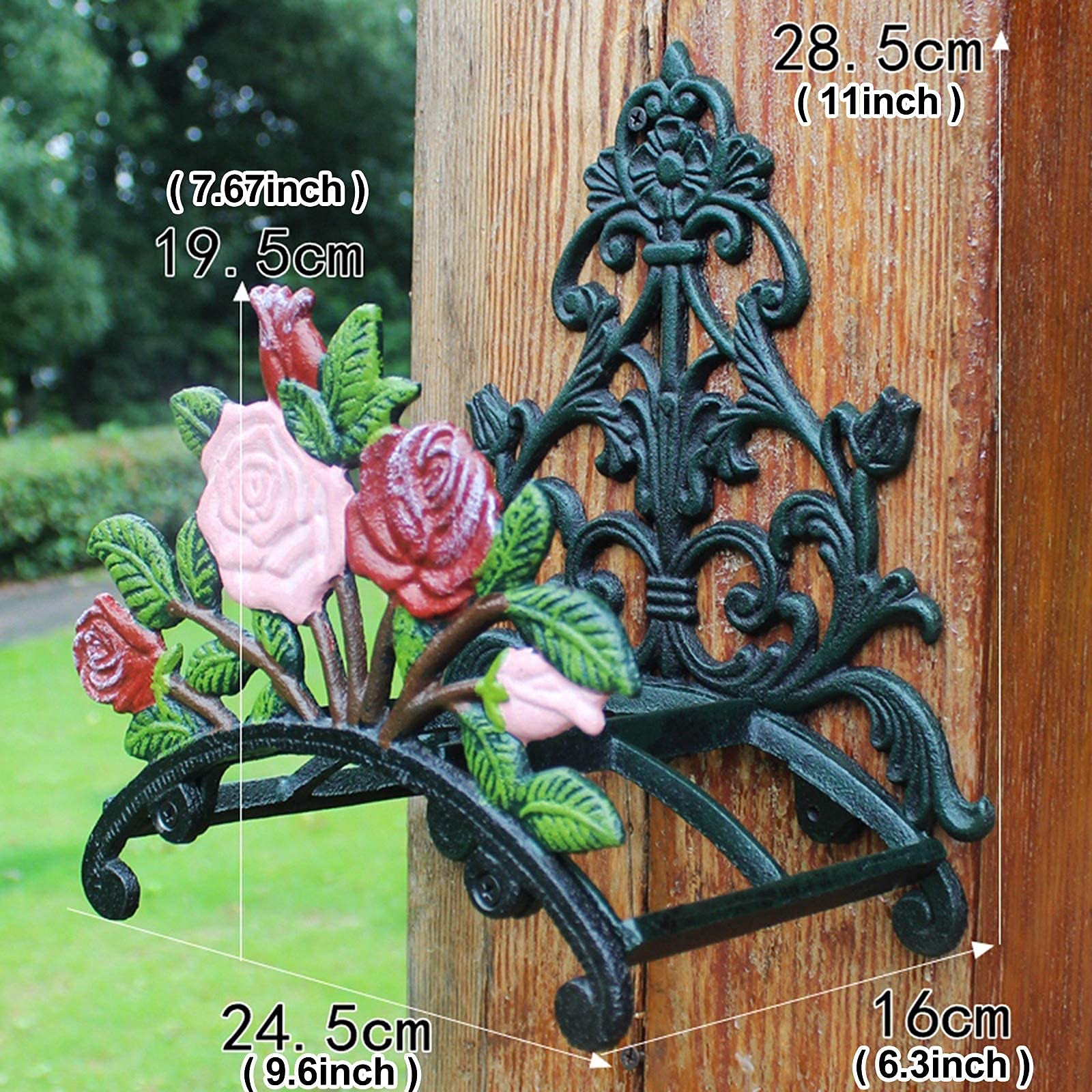 Tenedor de Manguera de Hierro Fundido de Servicio Pesado, jardín y Patio pollas Decorativas de Pared Manguito montado en la Pared Tubería de Agua de Butler Sostiene, Perchero, Percha, Decoraciones de