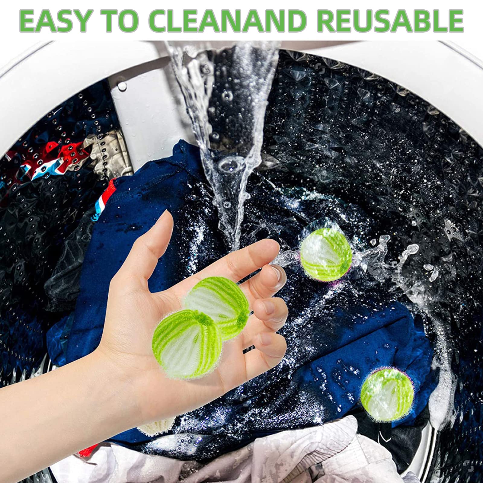 Zynxel Lot de 12 boules de lavage réutilisables, pour machine à laver et sèche-linge, pour enlever les poils de chien et de chat, en nylon de qualité supérieure