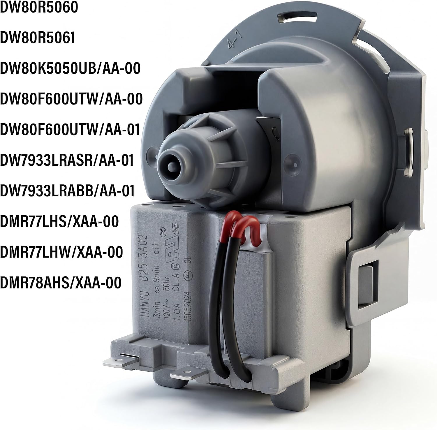 Upgraded DD81-01527A Dishwasher Drain Pump Motor, Fits Samsung Dishwasher Drain Pump Motor, Replacement for Samsung Dishwasher DW80R5061 DW80R5060 Series, 120V 60Hz 1.0A