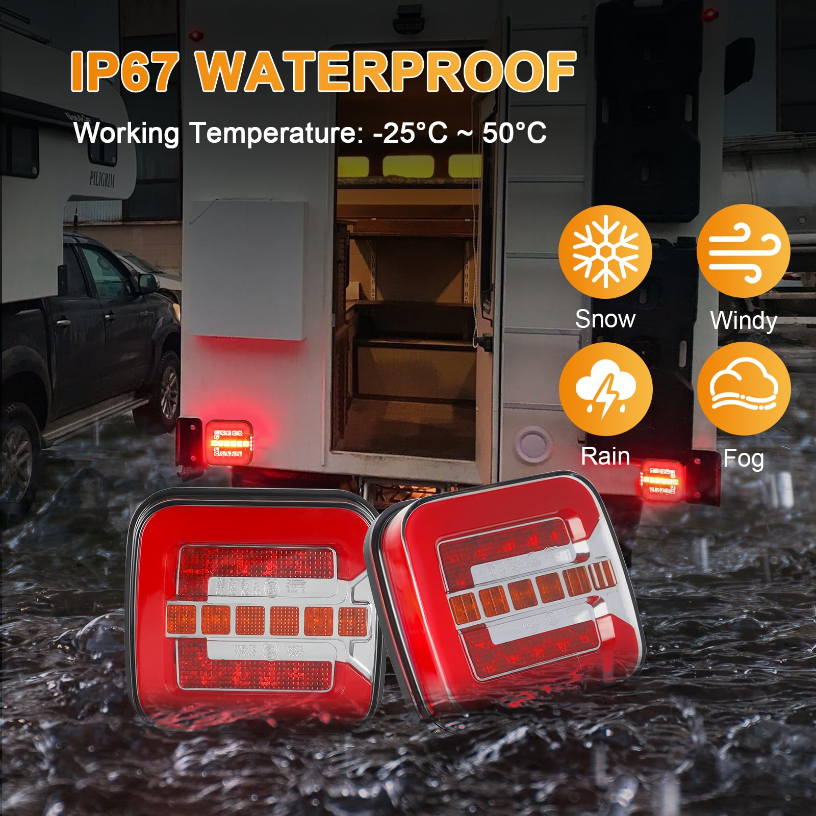 Luci Posteriori Wireless Per Rimorchio Magnetico 12-24V Kit Di Lampade - Foto 5