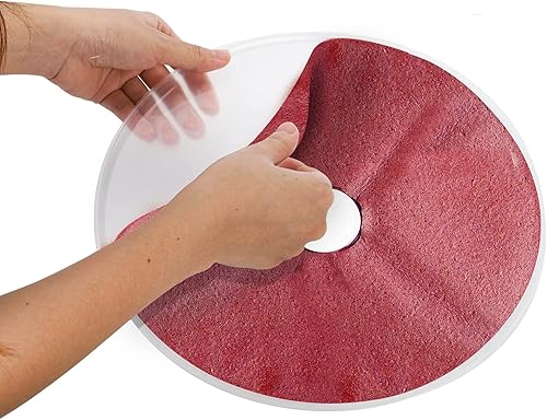 Miniatura 3 de ZOOFOX Paquete de 6 hojas de rollos de frutas, hojas redondas de plástico deshidratador con bordes, alfombrillas reutilizables para secadora de