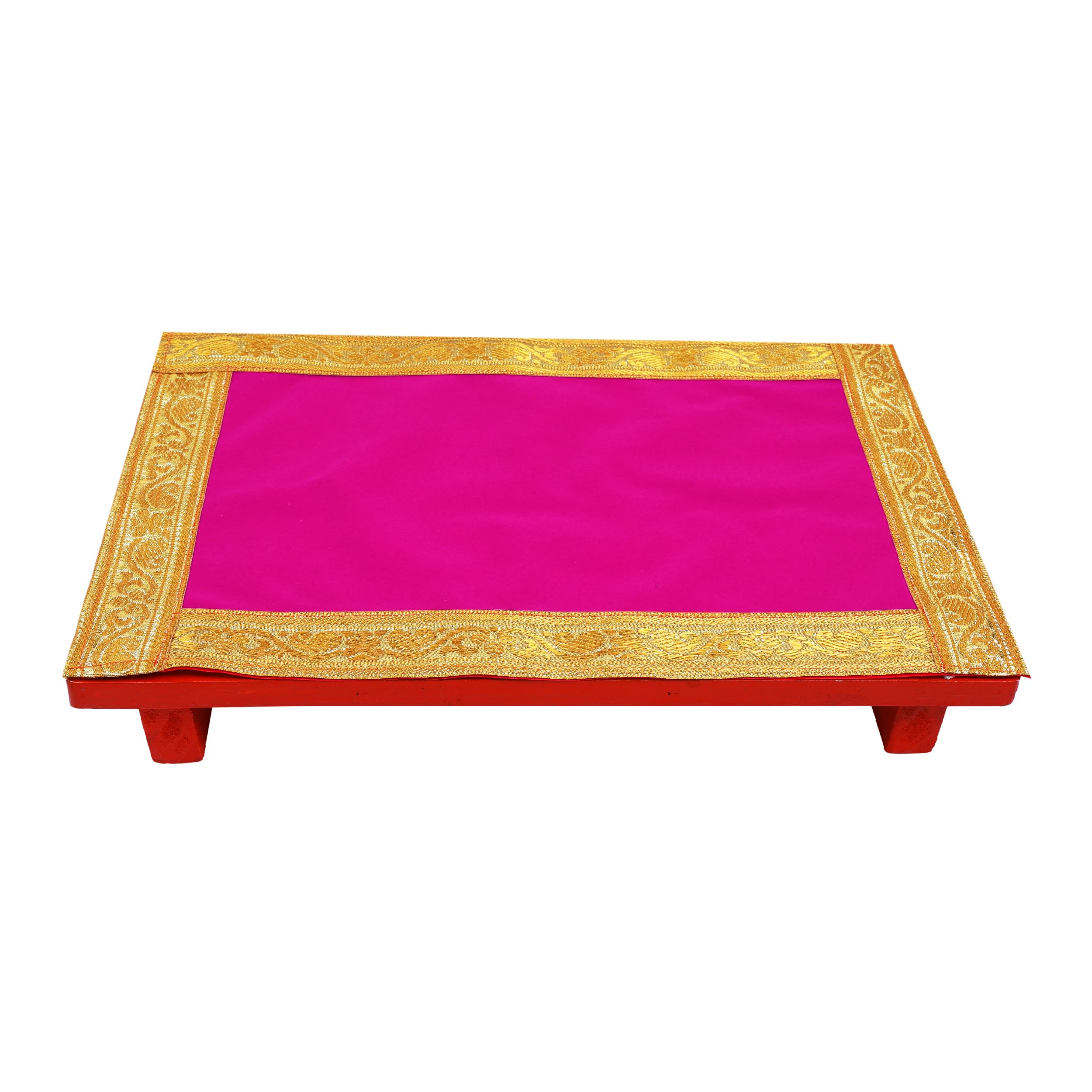 PRIYAKANT SAFAWALA Premium Plain Velvet Pooja Aasan for God Idol/Chowki/Temple/Home Mandir and Special Ganesh Chaturthi Festival, (Pack of 2) [Size, 6X8 Inch, Rani]-image-24