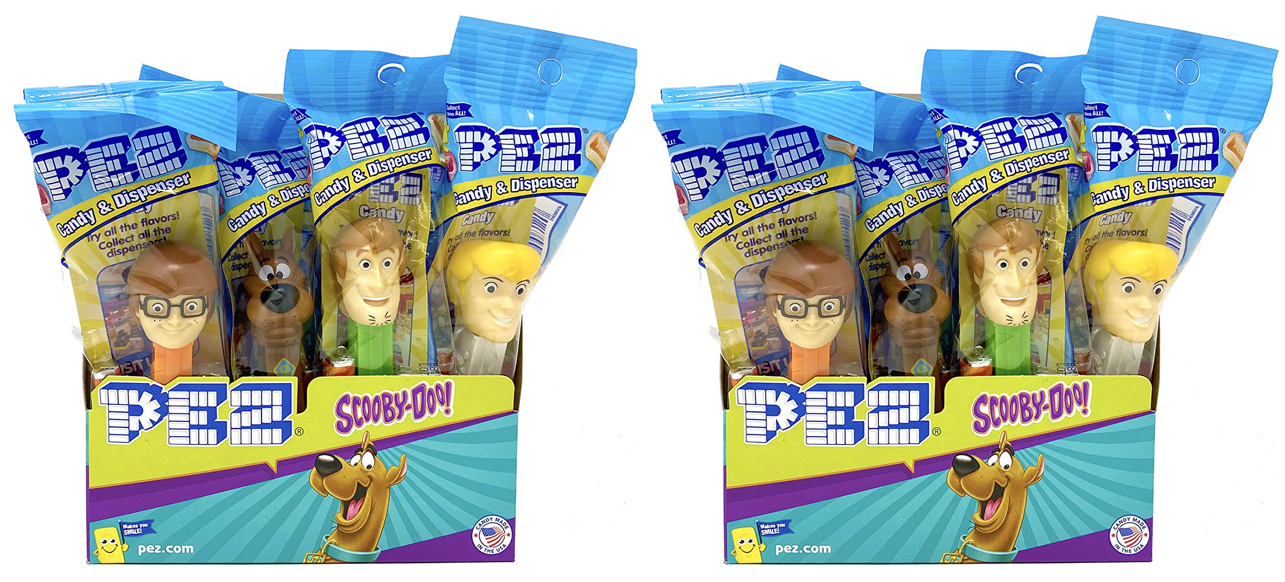 PEZ Candy Scooby Doo S.C.O.O.B Candy Dispensers Individually Wrapped Dispensers and Pez Candy (24 Pa