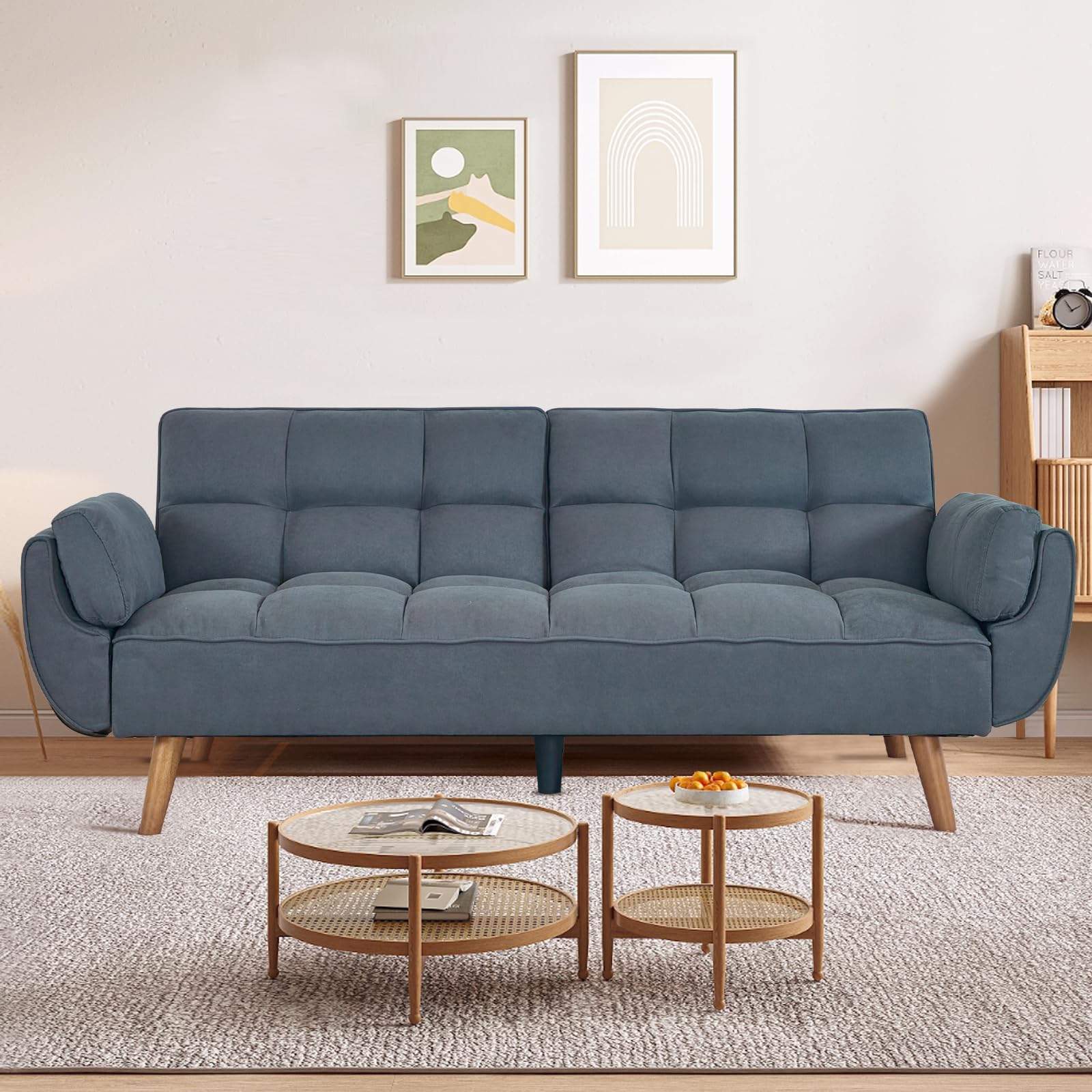 Amazon.com: liuyouhom Convertible Futon Sofa Bed, Sleeper Sofa Bed with ...
