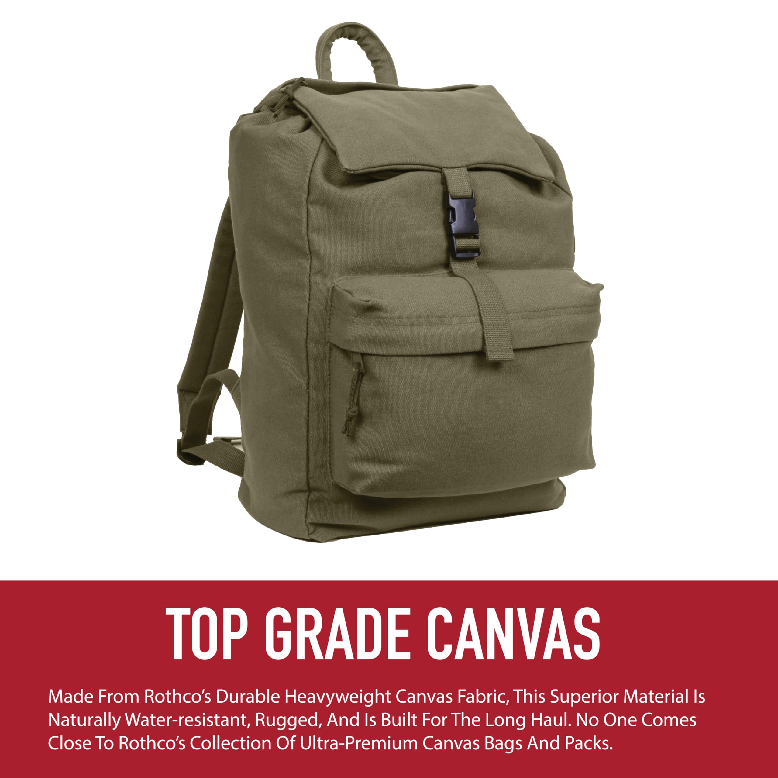 Amazon.com: Rothco Canvas Daypack – Heavy-Duty Cotton Canvas 